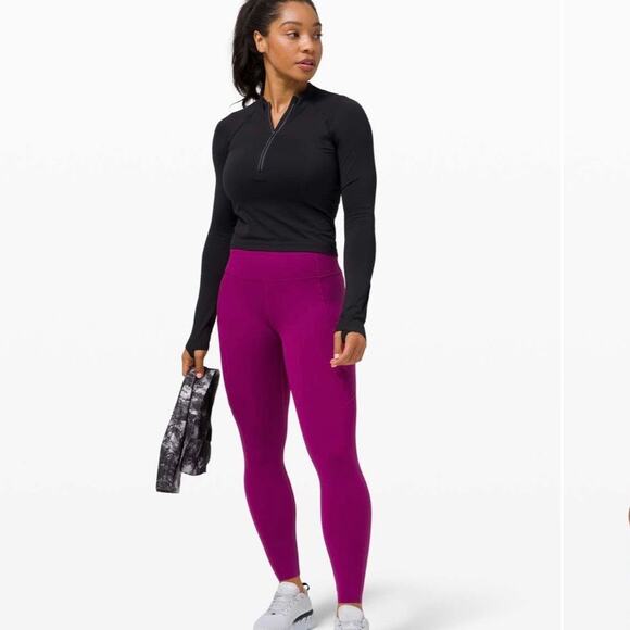 Lululemon Fast and Free Tight II 25" *Non-Reflective Nulux Deep Fuscia - Picture 5 of 14